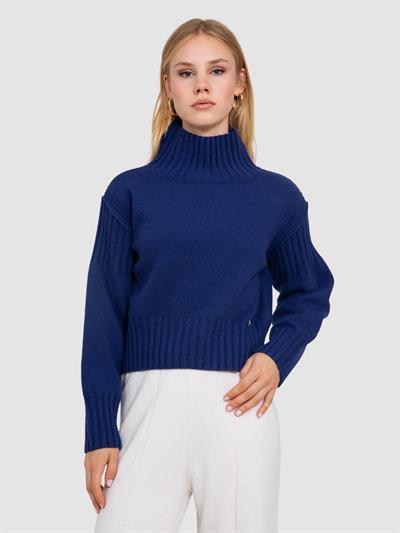 Свитер с капюшоном и реистыми деталями KZK6072LACIVERT