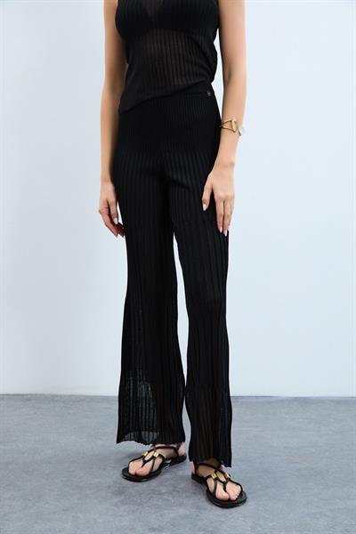 Широкие брюки в рубчик PNT10462SIYAH