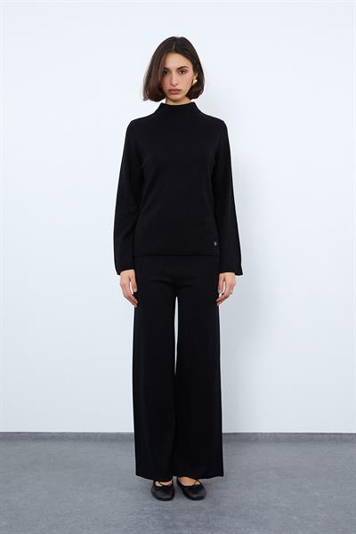 Свитер с воротником-водолазкой и металлическими нитями из смеси органического хлопка KZK9635SİYAH