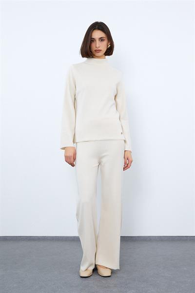 Свитер с воротником-водолазкой и металлическими нитями из смеси органического хлопка KZK9635KEMİK