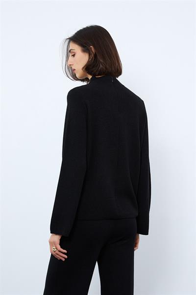 Свитер с воротником-водолазкой и металлическими нитями из смеси органического хлопка KZK9635SİYAH