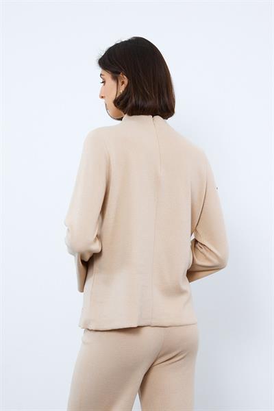 Свитер с воротником-водолазкой и металлическими нитями из смеси органического хлопка KZK9635BEJ