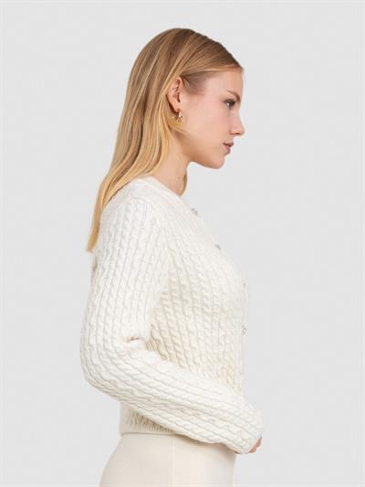 Кардиган косой вязки с пуговицами HRK8160KEMIK