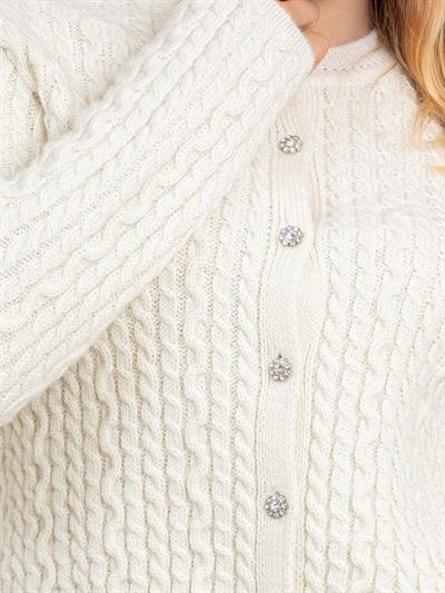 Кардиган косой вязки с пуговицами HRK8160KEMIK