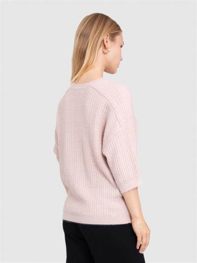 Свитер жёсткой вязки с металлизированной нитью KZK7106PUDRA