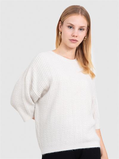 Свитер жёсткой вязки с металлизированной нитью KZK7106KEMIK