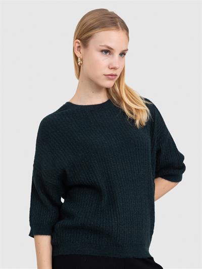 Свитер жёсткой вязки с металлизированной нитью KZK7106HAKI