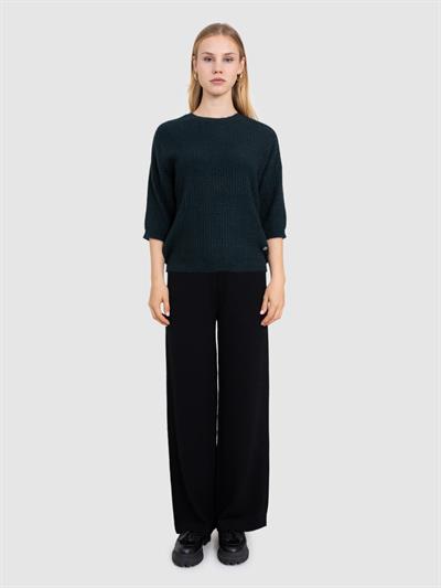 Свитер жёсткой вязки с металлизированной нитью KZK7106HAKI