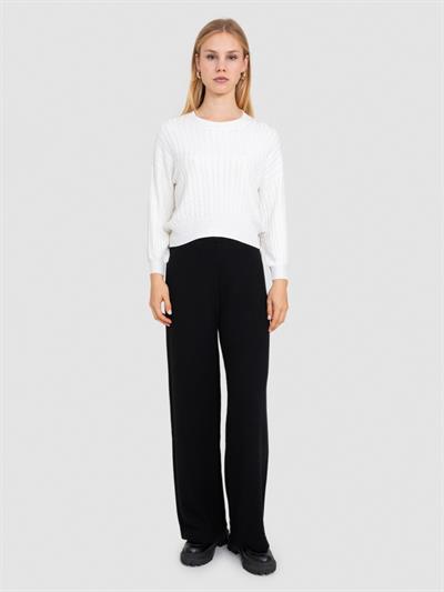 Свитер косой вязки с круглым вырезом KZK8640KEMIK