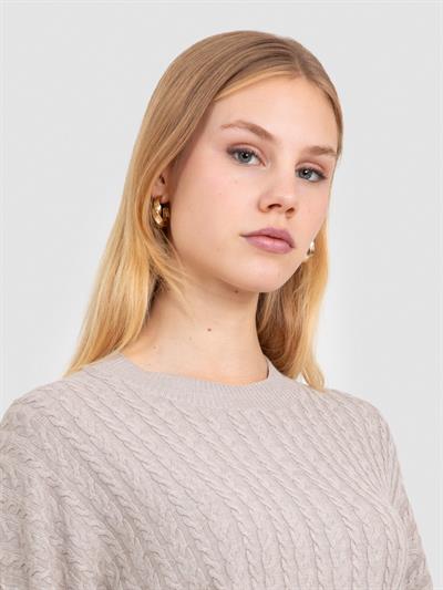 Свитер косой вязки с круглым вырезом KZK8640KOYUBEJ