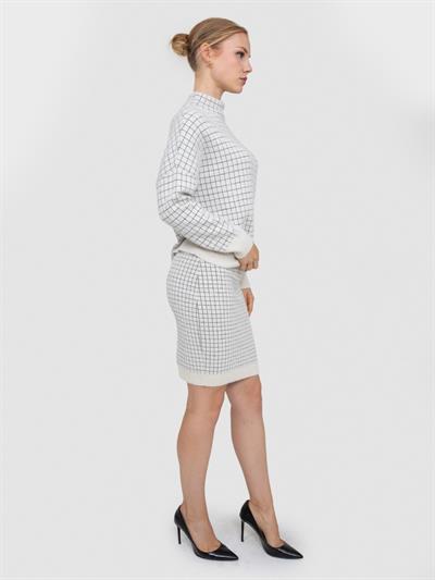 Юбка с квадратным узором и металлизированной нитью KZK8332KEMIK