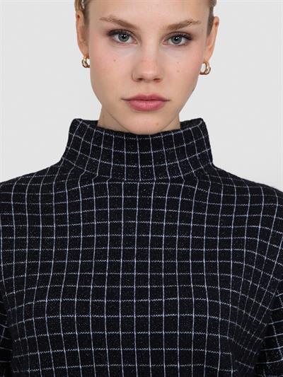 Юбка с квадратным узором и металлизированной нитью KZK8332SIYAH