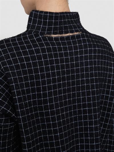 Юбка с квадратным узором и металлизированной нитью KZK8332SIYAH