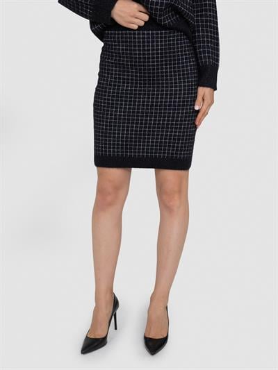 Юбка с квадратным узором и металлизированной нитью ETK8332SIYAH