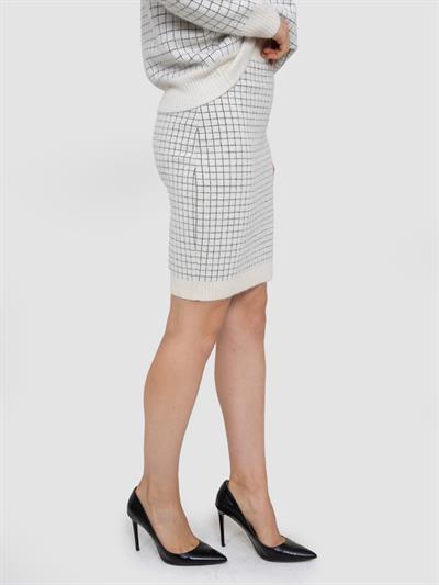Юбка с квадратным узором и металлизированной нитью ETK8332KEMIK