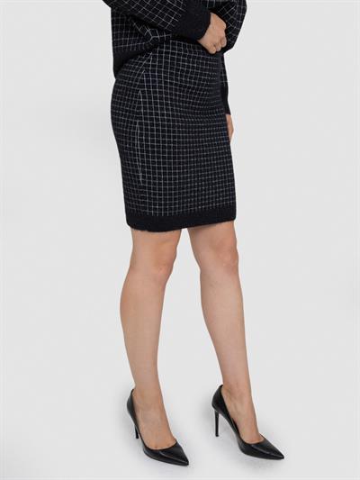Юбка с квадратным узором и металлизированной нитью ETK8332SIYAH