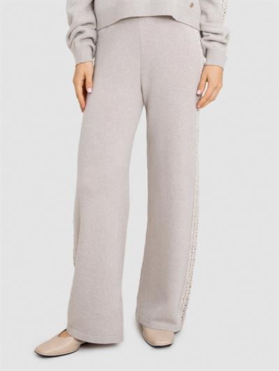 Широкие брюки из кашемира с открытой трикотажной деталью PNT9010TAS