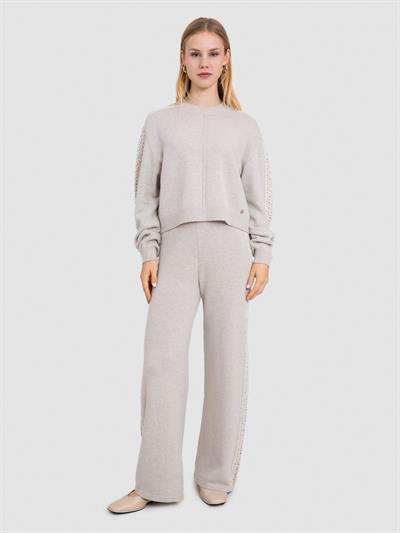 Свитер из кашемира с ажурной вязкой KZK9010TAS