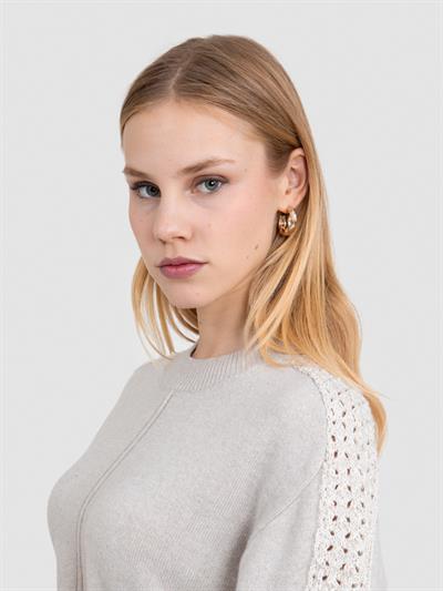 Свитер из кашемира с ажурной вязкой KZK9010TAS