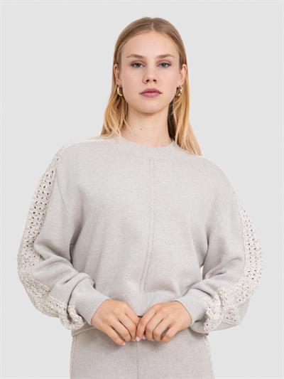 Свитер из кашемира с ажурной вязкой KZK9010TAS