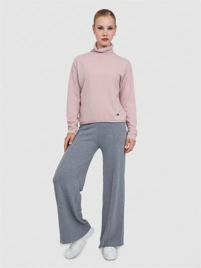 Свитер с ведущим воротником из смесей кашемира KZK7324PUDRA