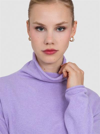 Свитер с ведущим воротником из смесей кашемира KZK7324LILA