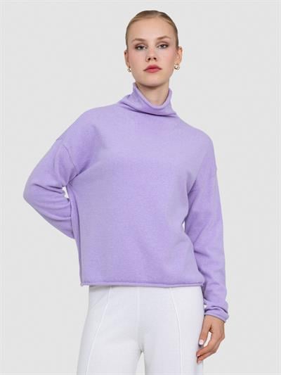 Свитер с ведущим воротником из смесей кашемира KZK7324LILA