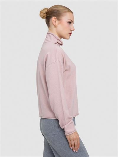 Свитер с ведущим воротником из смесей кашемира KZK7324PUDRA