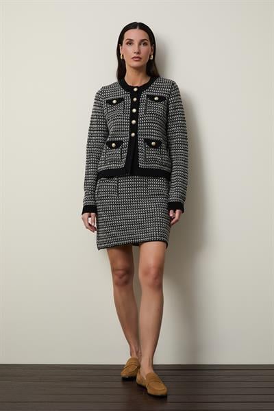 Cashmere Blend Button-Detail Tweed Cardigan