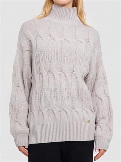 Свитер из смеси кашемира косой вяки с главным воротником KZK6714BEJ