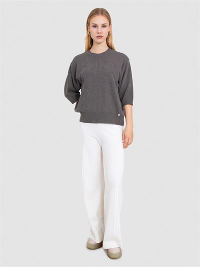 Свитер текстурированной вязки из смесового кашемира KZK6130VİZON