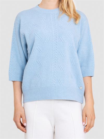 Свитер текстурированной вязки из смесового кашемира KZK6130MAVİ