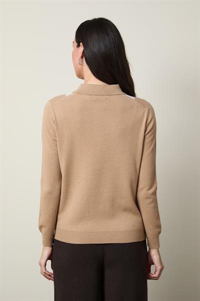 Свитер из кашемировой и шерстяной смеси с узором «аргайл» KZK13018CAMEL