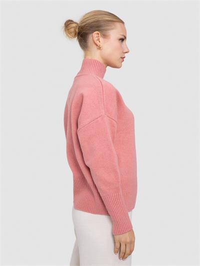 Свитер с главным воротником из смесей кашемира, шерсти и пуговиц и KZK6972PUDRA