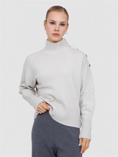 Свитер с главным воротником из смесей кашемира, шерсти и пуговиц и KZK6972TAS