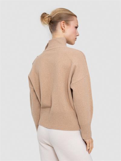 Свитер с главным воротником из смесей кашемира, шерсти и пуговиц и KZK6972BEJ