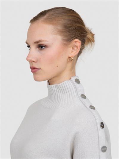 Свитер с главным воротником из смесей кашемира, шерсти и пуговиц и KZK6972TAS