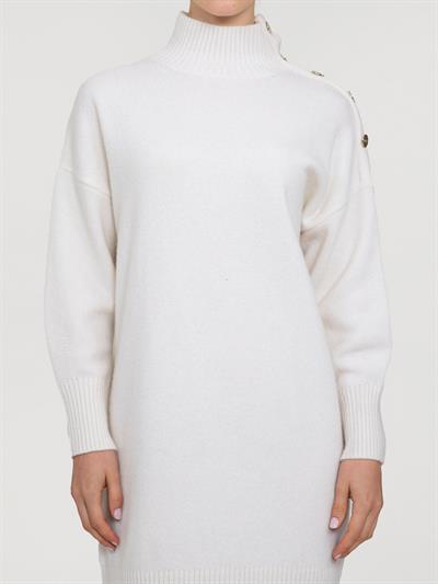 Платье из смешанной шерсти и кашемира с воротником-стойкой ELB6974KEMIK