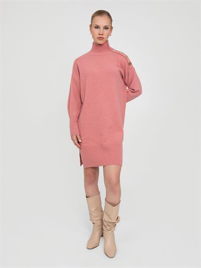 Платье из смешанной шерсти и кашемира с воротником-стойкой ELB6974KOYUPUDRA