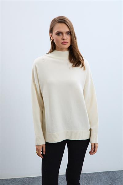 Свитер с воротником-гольф из смеси кашемира и шерсти KZK2208KEMİK