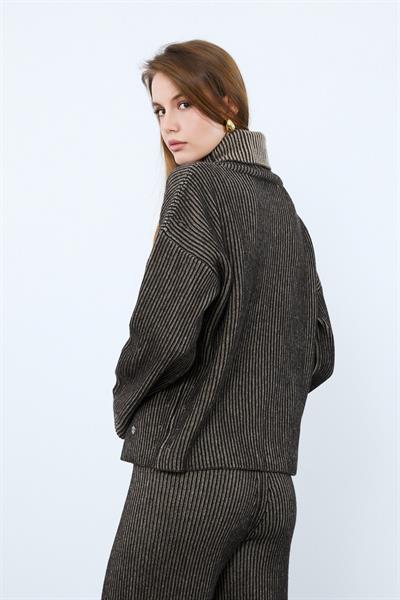 Свитер с высоким воротником из смеси кашемира и шерсти KZK9770KAHVE BEJ