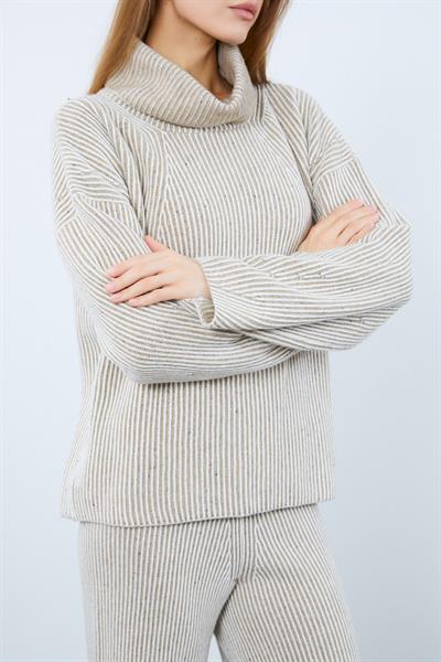 Свитер с высоким воротником из смеси кашемира и шерсти KZK9770BEJ KEMIK