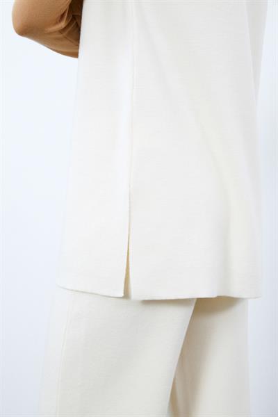 Туника из смеси кашемира и шерсти с высоким воротником и разрезами TNK10012KEMIK