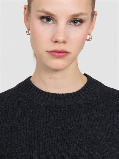 Система Свитер с вырезом из смесей шерсти и кашемиры KZK7802ANTRASIT