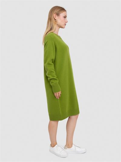 Платье с круглым вырезом из смеси шерсти и кашемира ELB7636YESIL