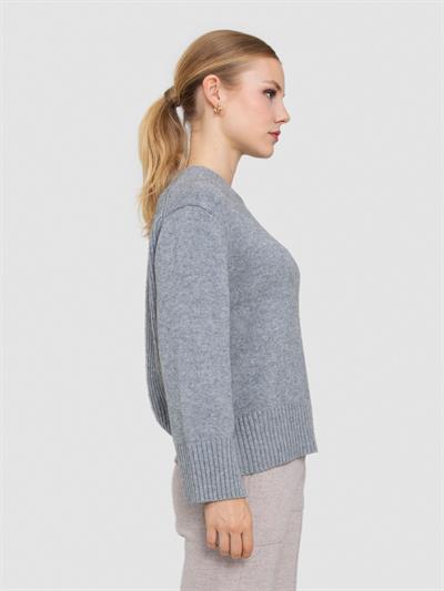 Система Свитер с вырезом из смесей шерсти и кашемиры KZK7802GRI