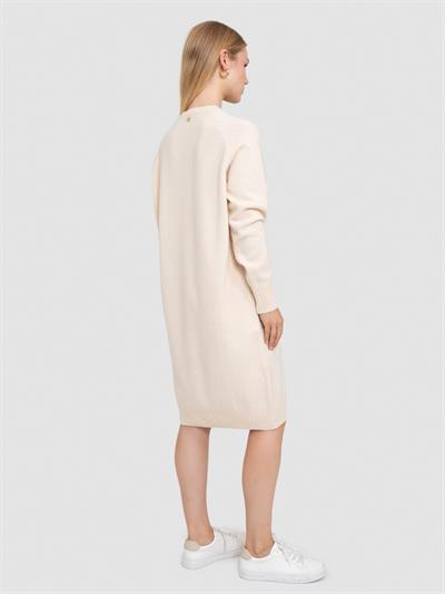 Платье с круглым вырезом из смеси шерсти и кашемира ELB7636KEMIK SARI