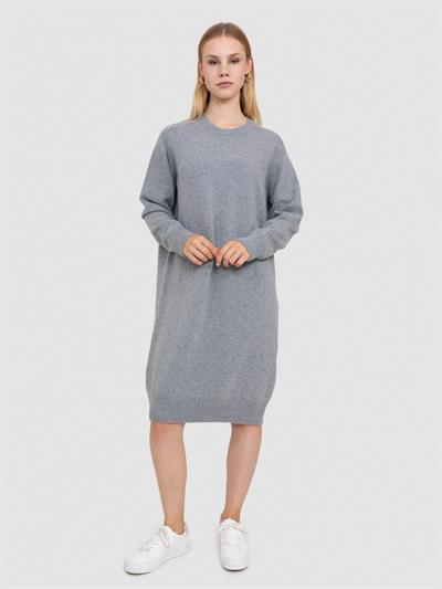 Платье с круглым вырезом из смеси шерсти и кашемира ELB7636GRI