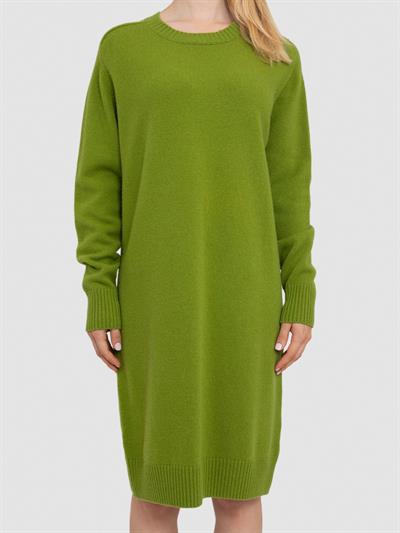 Платье с круглым вырезом из смеси шерсти и кашемира ELB7636YESIL