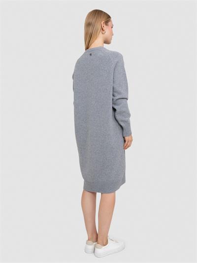 Платье с круглым вырезом из смеси шерсти и кашемира ELB7636GRI